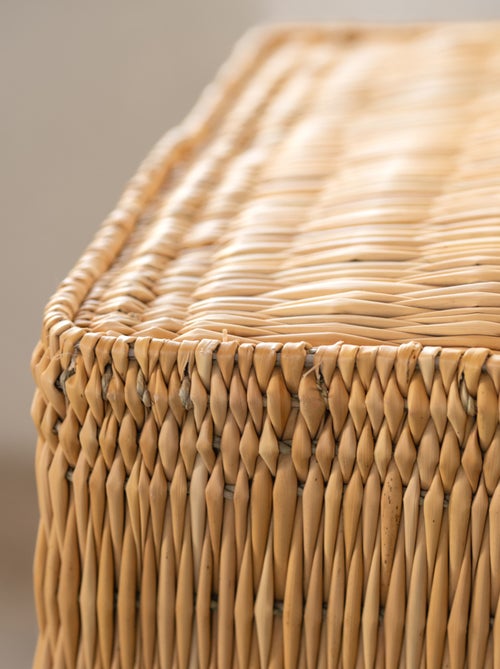 Pouf en paille tressée fait main - Kiabi