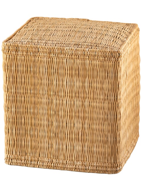Pouf en paille tressée fait main - Kiabi