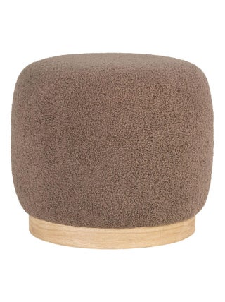Pouf en polyester bouclé Ø 44,5 x 40 cm - House Nordic