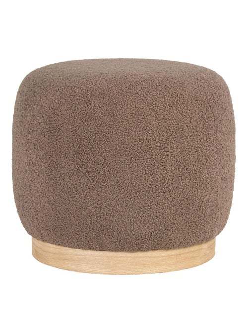 Pouf en polyester bouclé Ø 44,5 x 40 cm - House Nordic - Kiabi