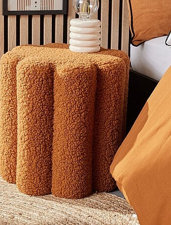 Pouf en tissu bouclette MOKA