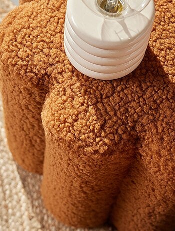 Pouf en tissu bouclette MOKA