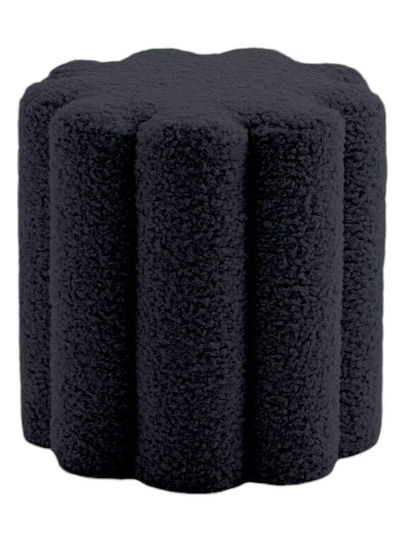 Pouf en tissu bouclette MOKA Noir - Kiabi