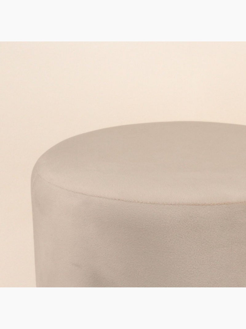Pouf en velours beige rond pieds métal doré 36x30cm Beige - Kiabi