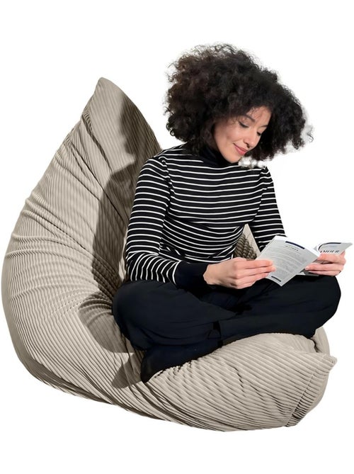 Pouf en Velours Côtelé - Chic, Doux et Déhoussable - Bananair - Kiabi