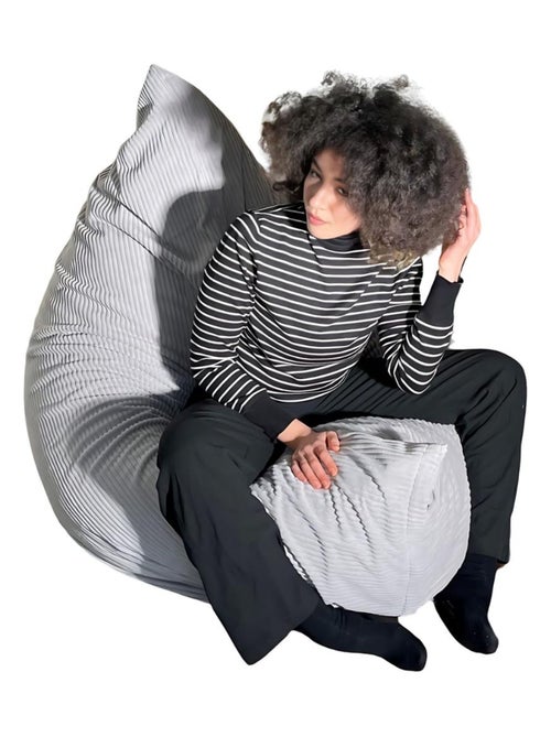 Pouf en Velours Côtelé - Chic, Doux et Déhoussable - Bananair - Kiabi