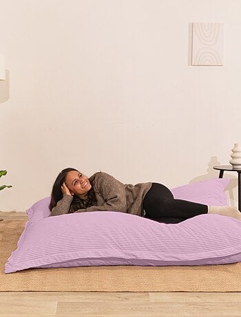 Pouf en Velours Côtelé - Chic, Doux et Déhoussable - Bananair