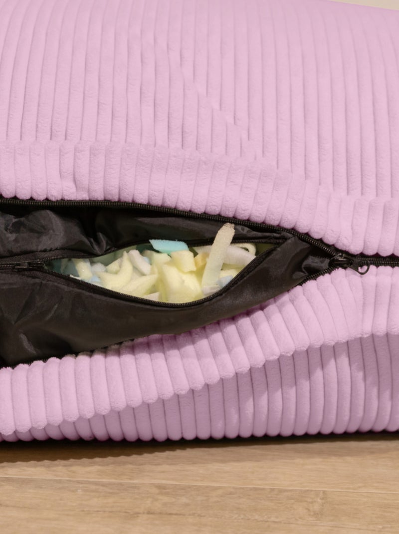Pouf en Velours Côtelé - Chic, Doux et Déhoussable - Bananair Rose - Kiabi