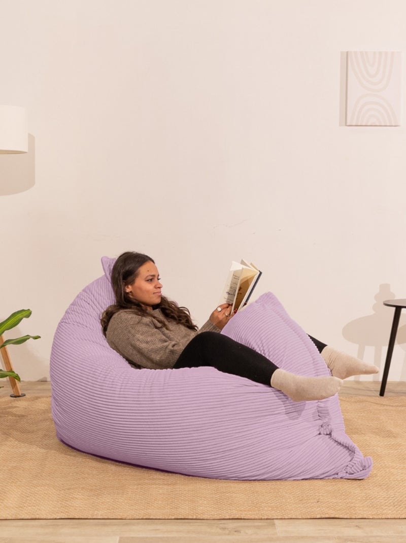 Pouf en Velours Côtelé - Chic, Doux et Déhoussable - Bananair Rose - Kiabi