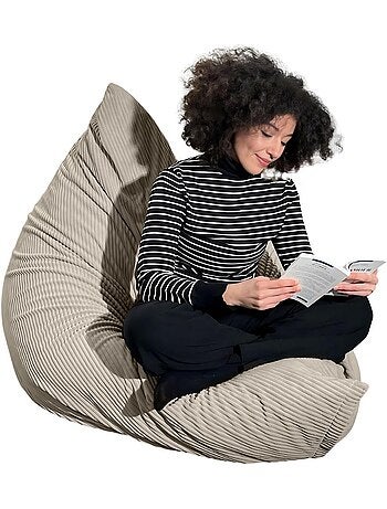 Pouf en Velours C?tel? - Chic, Doux et D?houssable - Bananair