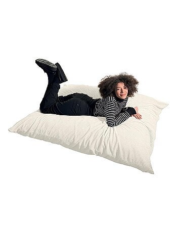 Pouf en Velours C?tel? - Chic, Doux et D?houssable - Bananair