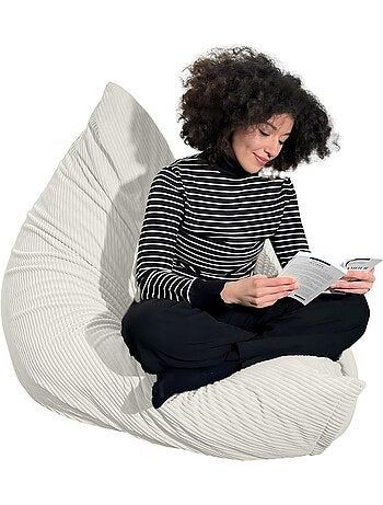 Pouf en Velours C?tel? - Chic, Doux et D?houssable - Bananair