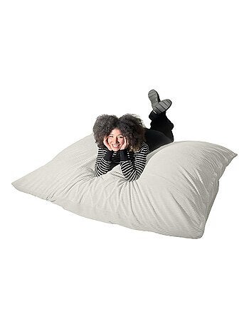 Pouf en Velours C?tel? - Chic, Doux et D?houssable - Bananair