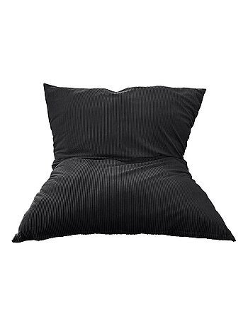 Pouf en Velours C?tel? - Chic, Doux et D?houssable - Bananair
