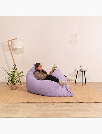 Pouf en Velours C?tel? - Chic, Doux et D?houssable - Bananair