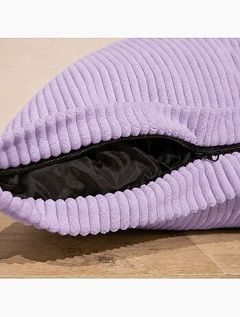 Pouf en Velours C?tel? - Chic, Doux et D?houssable - Bananair