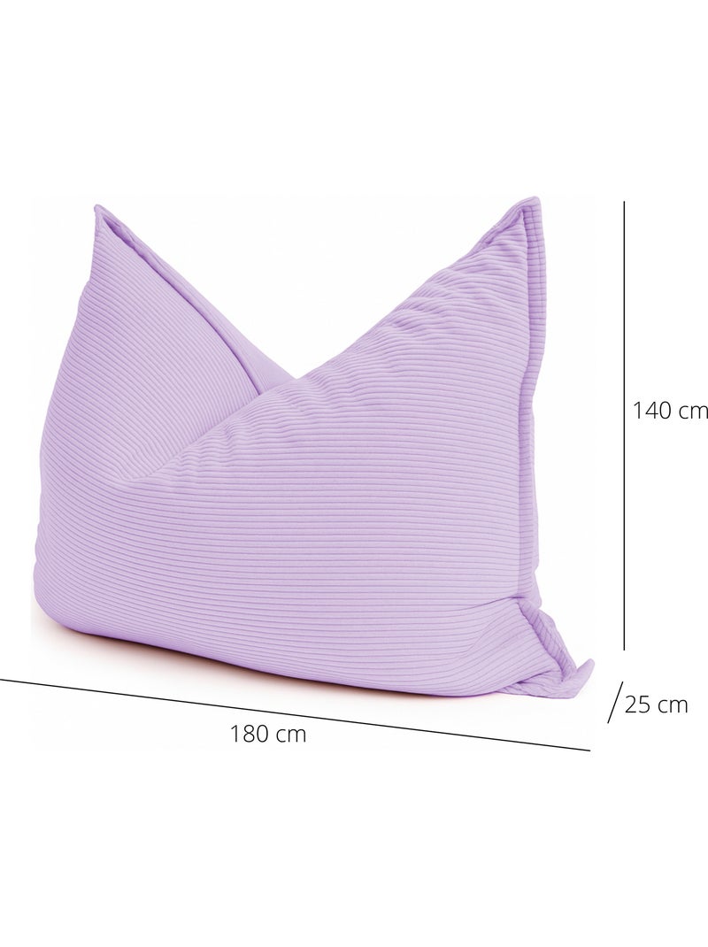 Pouf en Velours C?tel? - Chic, Doux et D?houssable - Bananair Rose - Kiabi