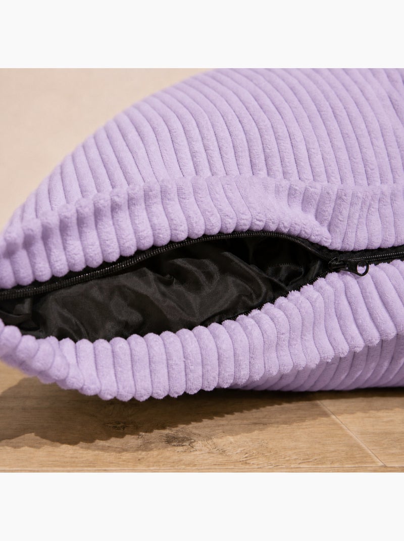 Pouf en Velours C?tel? - Chic, Doux et D?houssable - Bananair Rose - Kiabi