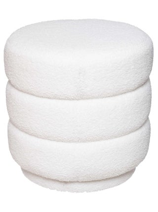 Pouf en velours et bouclettes