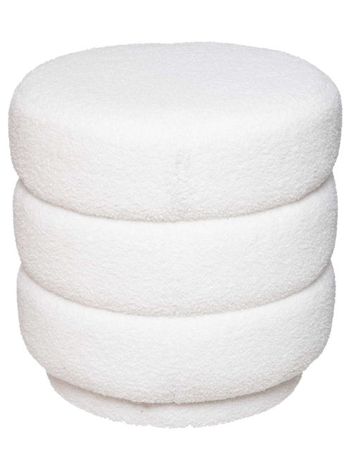 Pouf en velours et bouclettes - Kiabi