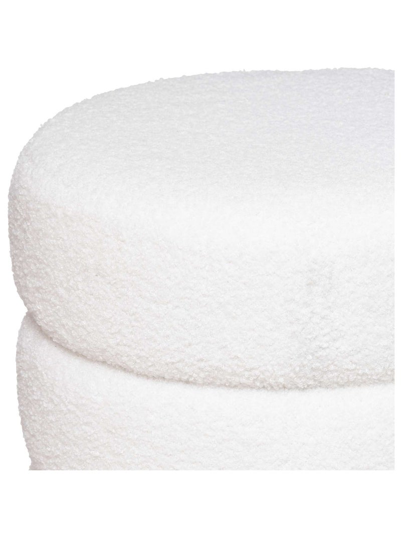 Pouf en velours et bouclettes Blanc - Kiabi