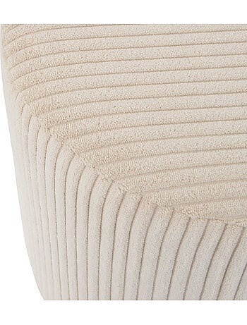 Pouf en velours piètement acier brillant SYLIA