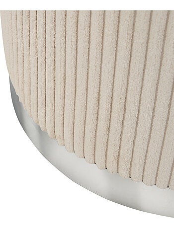 Pouf en velours piètement acier brillant SYLIA