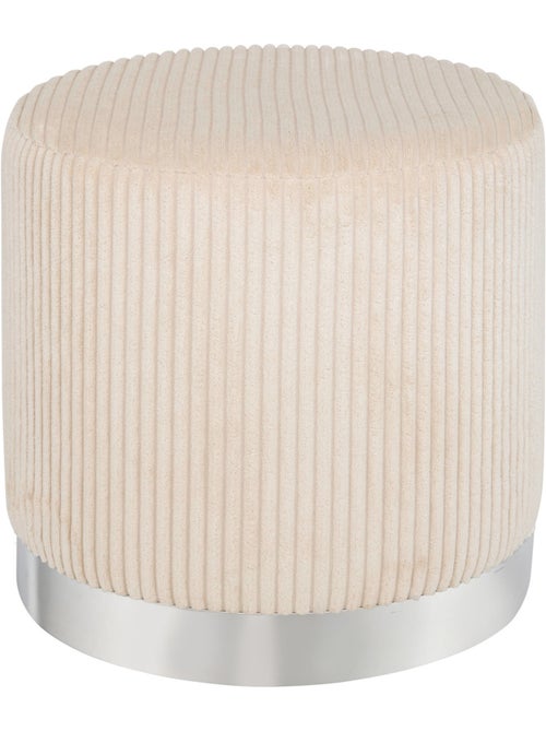 Pouf en velours piètement acier brillant SYLIA - Kiabi