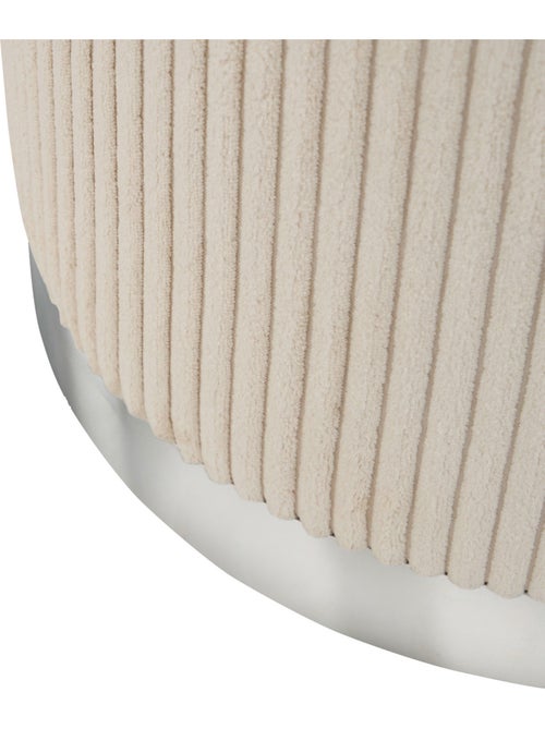 Pouf en velours piètement acier brillant SYLIA - Kiabi