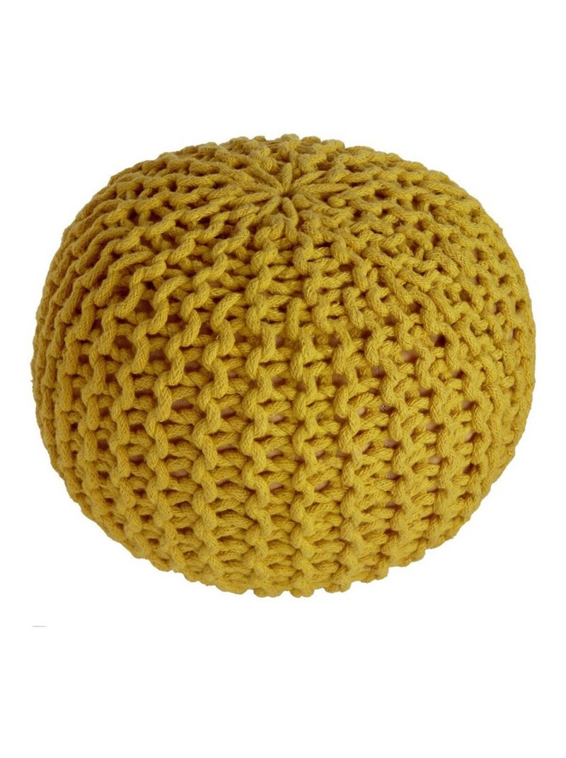 Pouf enfant coton Lili Jaune - Kiabi