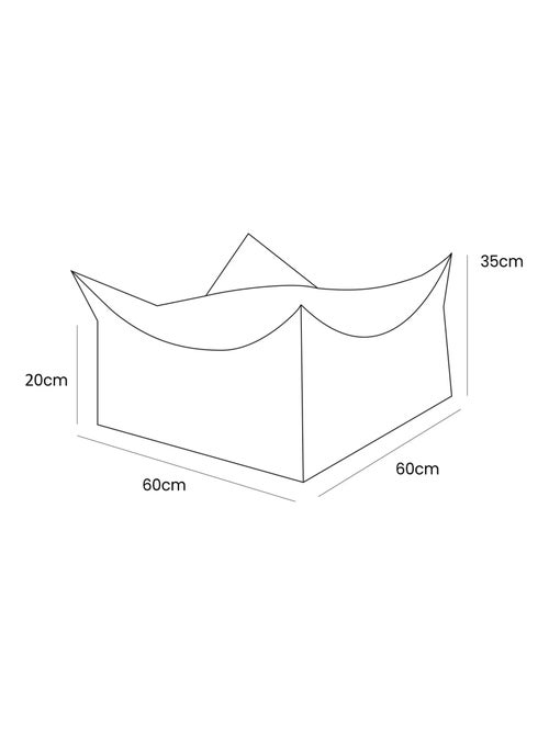 Pouf enfant  d'extérieur, Outzy Sakobag Carré Bleu - Kiabi