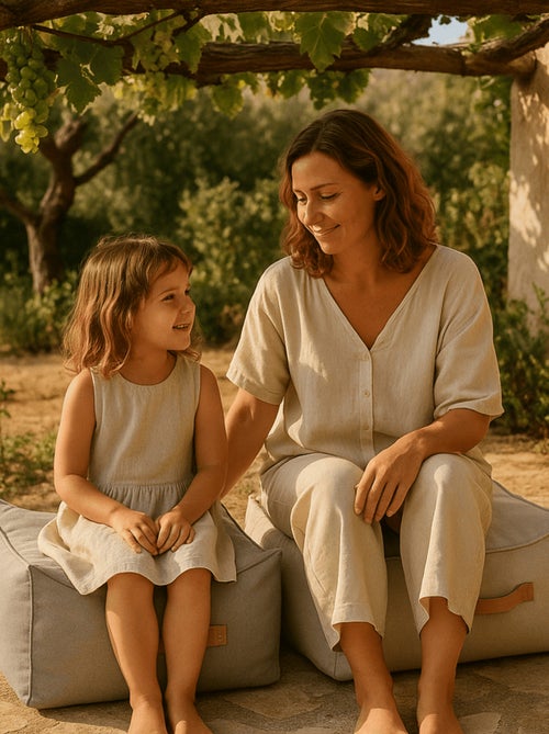 Pouf enfant  d'extérieur, Outzy Sakobag Carré Rose - Kiabi