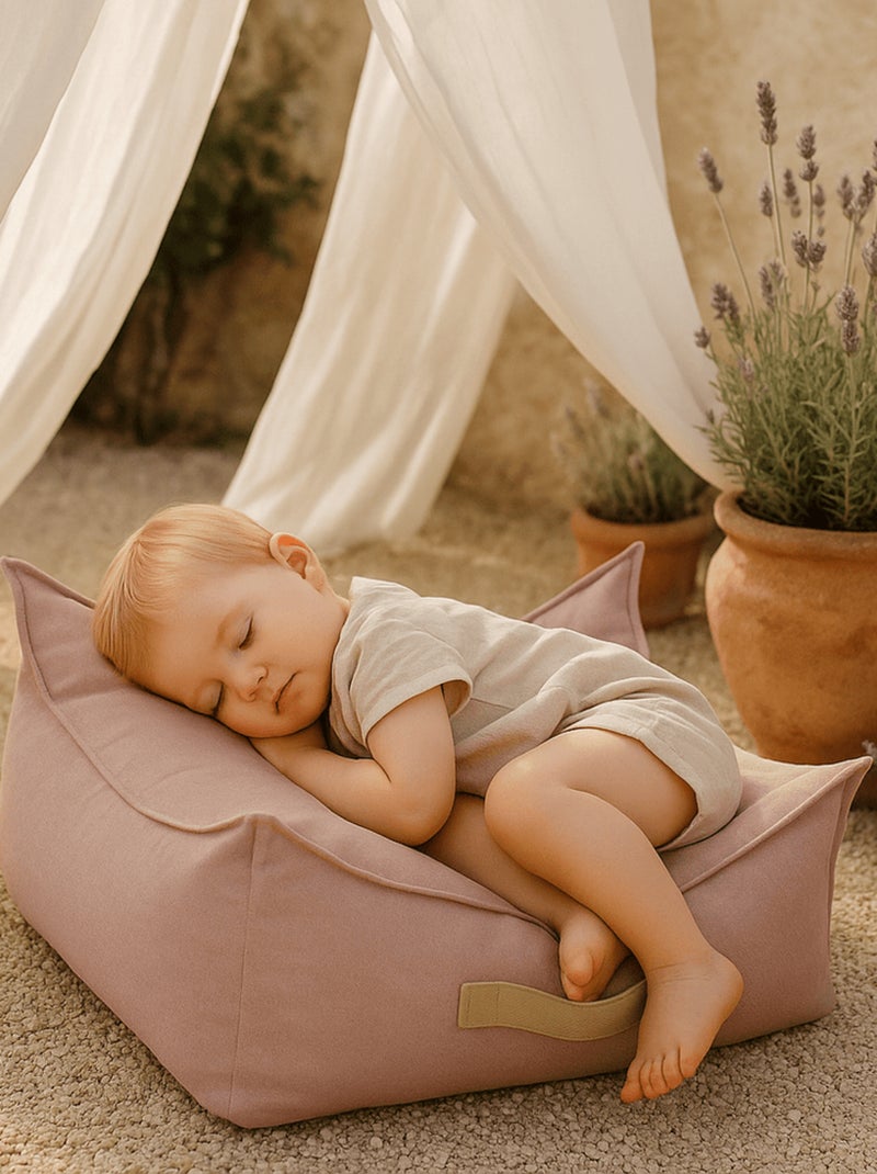 Pouf enfant  d'extérieur, Outzy Sakobag Carré Rose Rose - Kiabi