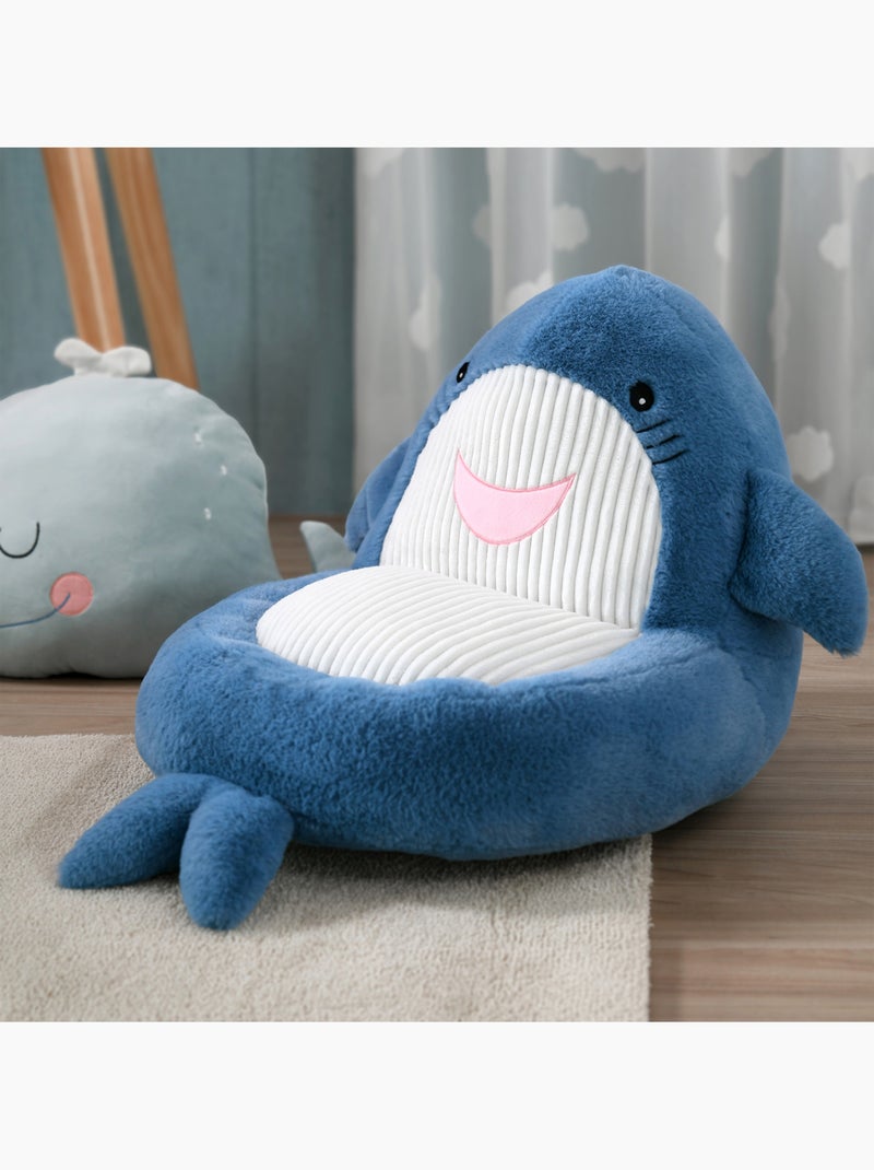Pouf enfant en forme de requin Bleu - Kiabi