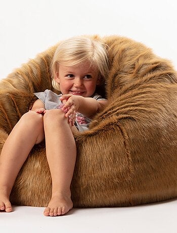 Pouf enfant en peluche Lièvre Brun Lewis