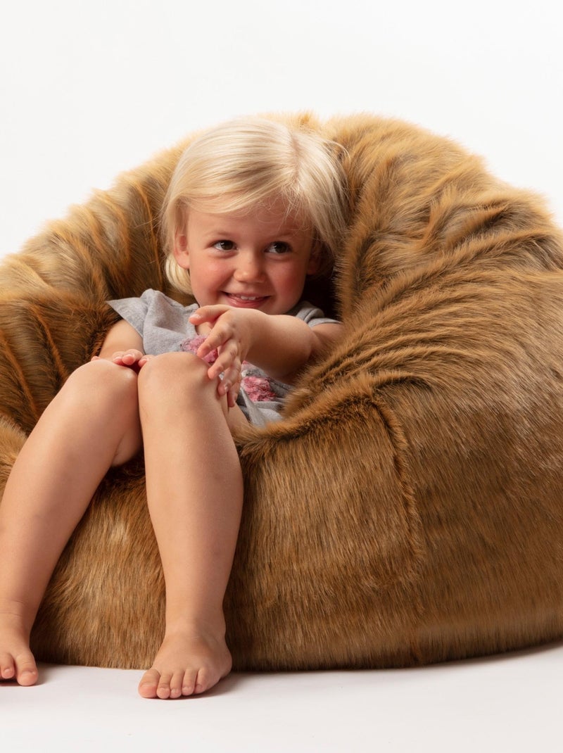 Pouf enfant en peluche Lièvre Brun Lewis Marron - Kiabi