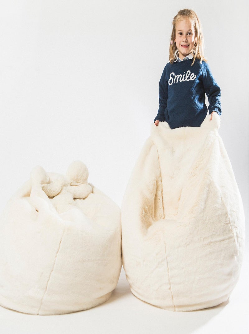 Pouf enfant en peluche Mouton Harry Blanc - Kiabi