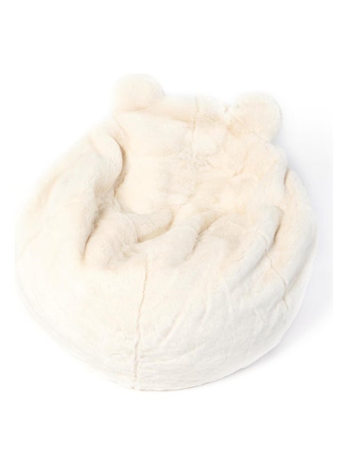 Pouf enfant en peluche Ours Blanc Basile - Kiabi