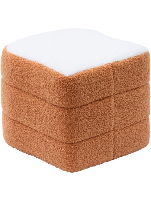 Pouf enfant forme toast en tissu bouclette TOSTIE - Kiabi Pouf enfant forme toast en tissu bouclette TOSTIE - Kiabi