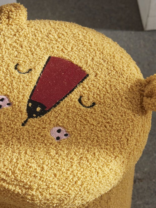 Pouf et boîte de rangement en maille bouclette animée lion - Kiabi