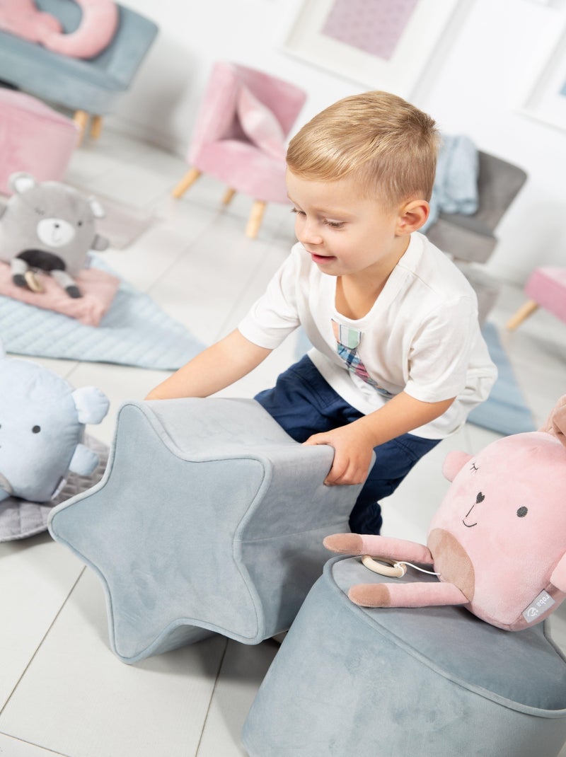 Pouf étoile en velours doux pour enfant - ROBA 'lil sofa' Bleu clair - Kiabi