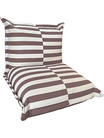 Pouf extérieur à rayures imperméable anti-uv 85 x 85 x 75 cm vert