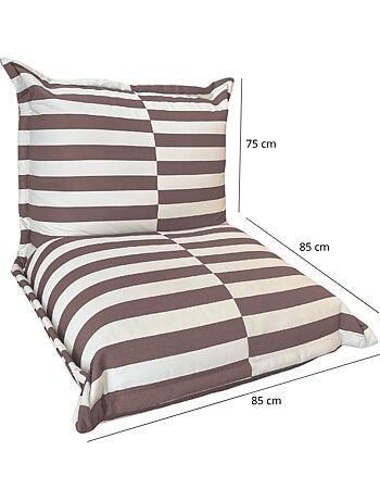 Pouf extérieur à rayures imperméable anti-uv 85 x 85 x 75 cm vert