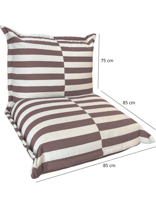 Pouf extérieur à rayures imperméable anti-uv 85 x 85 x 75 cm beige - Kiabi Pouf extérieur à rayures imperméable anti-uv 85 x 85 x 75 cm beige - Kiabi