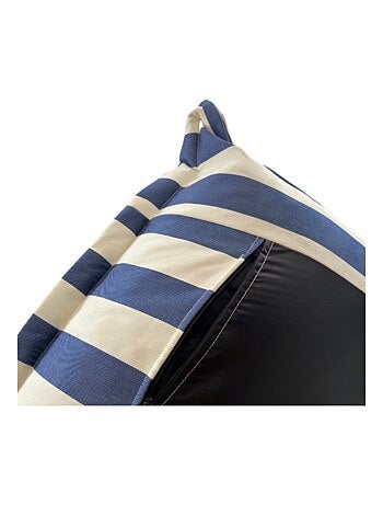 Pouf extérieur à rayures imperméable anti-uv 85 x 85 x 75 cm vert