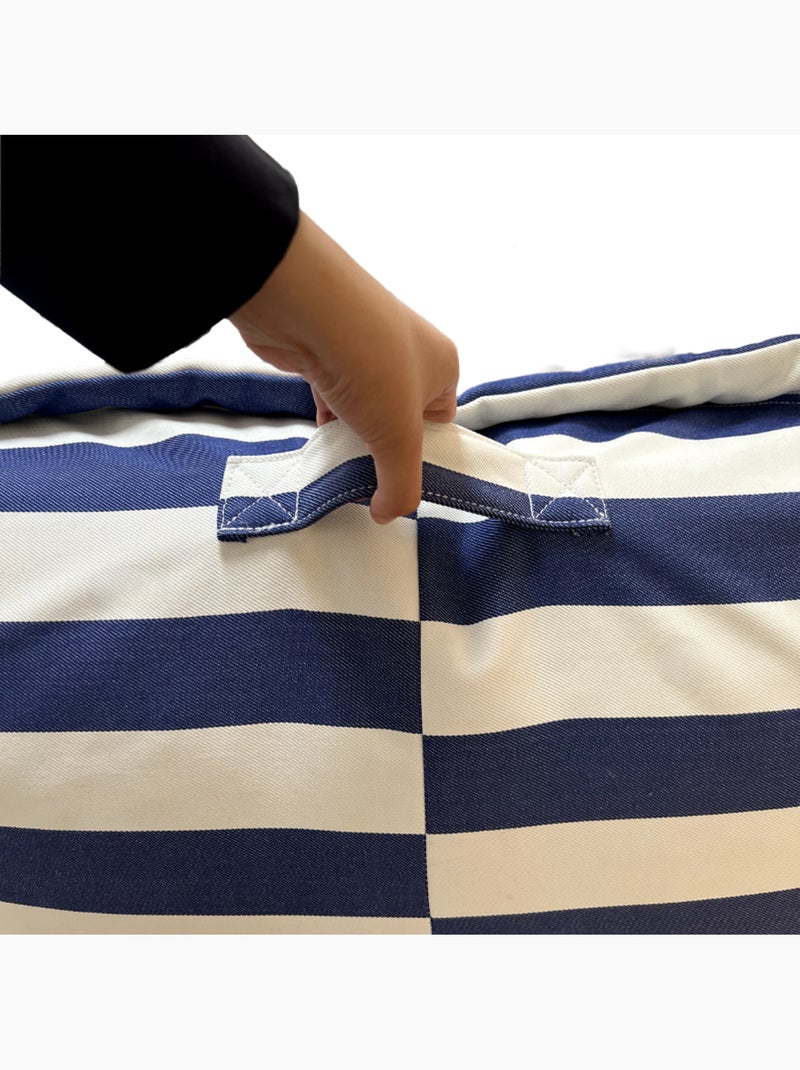 Pouf extérieur à rayures imperméable anti-uv 85 x 85 x 75 cm bleu Bleu - Kiabi