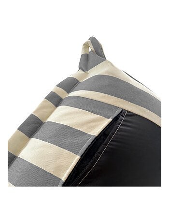 Pouf extérieur à rayures imperméable anti-uv 85 x 85 x 75 cm vert