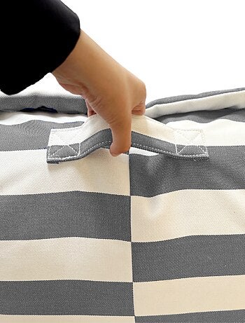 Pouf extérieur à rayures imperméable anti-uv 85 x 85 x 75 cm vert