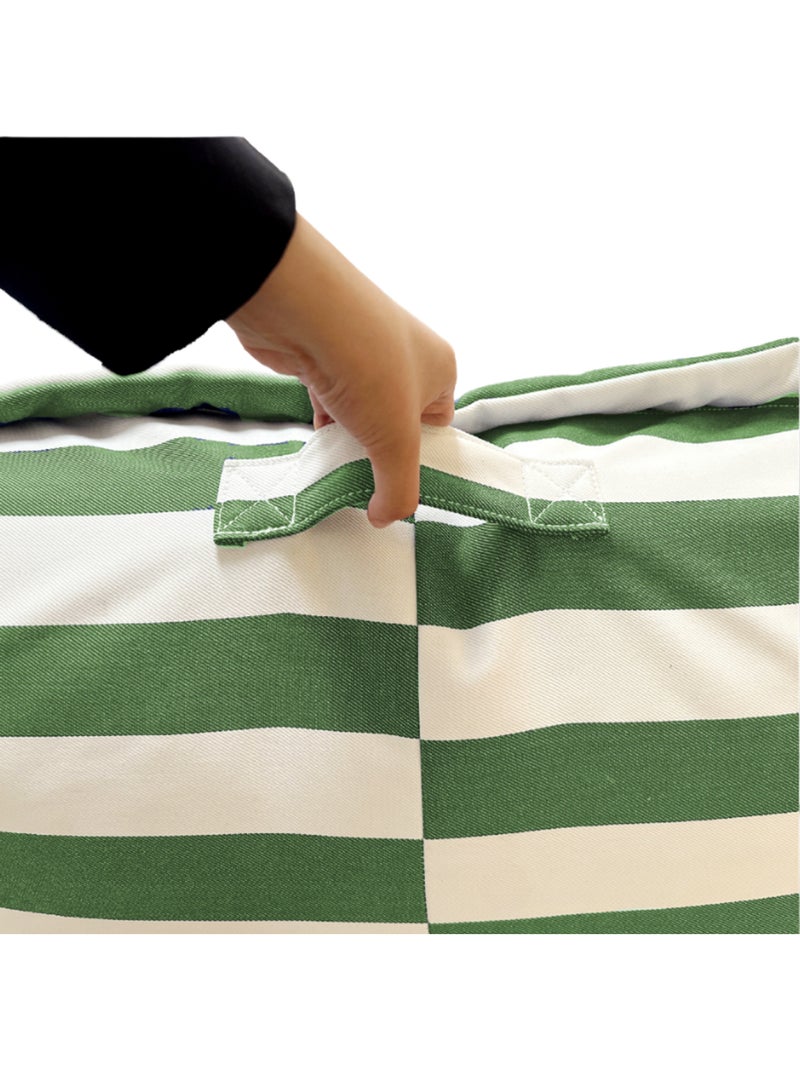 Pouf extérieur à rayures imperméable anti-uv 85 x 85 x 75 cm vert Vert - Kiabi