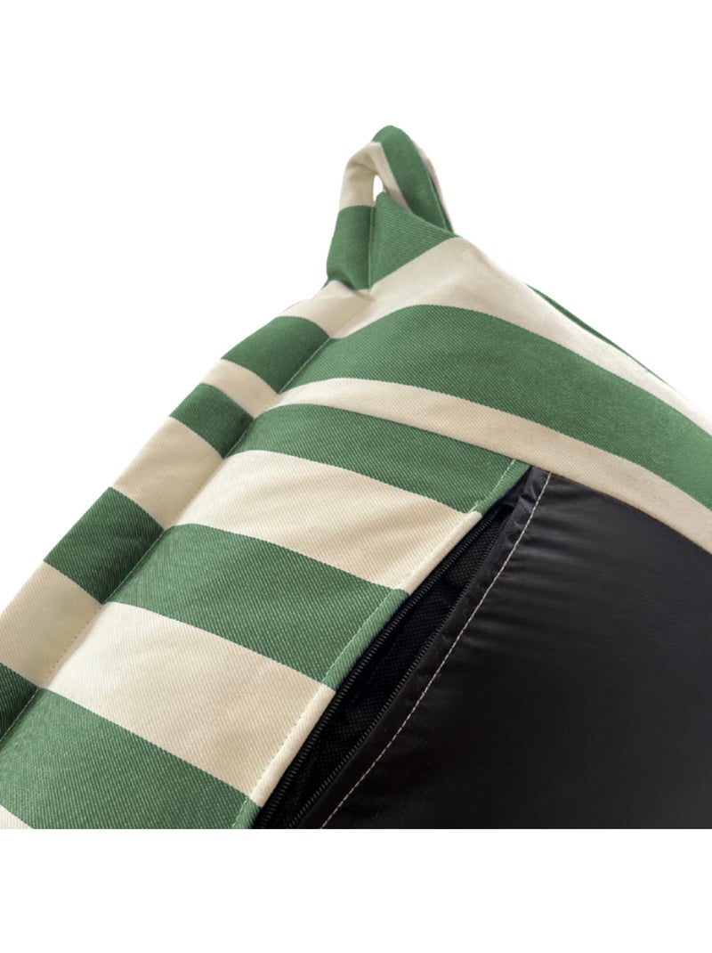 Pouf extérieur à rayures imperméable anti-uv 85 x 85 x 75 cm vert Vert - Kiabi